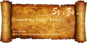 Szendrey Zsófia névjegykártya